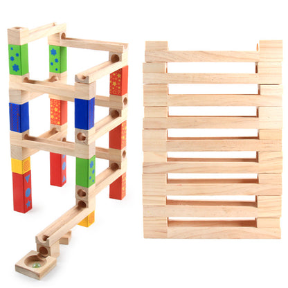 Wooden Marble Track Slide Blocks set