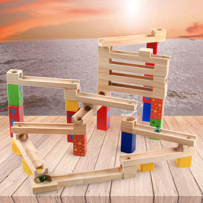 Wooden Marble Track Slide Blocks set