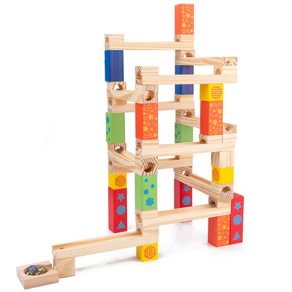 Wooden Marble Track Slide Blocks set