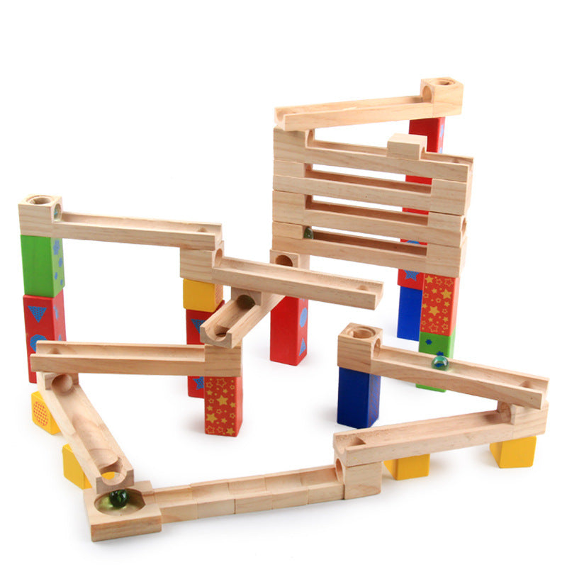 Wooden Marble Track Slide Blocks set