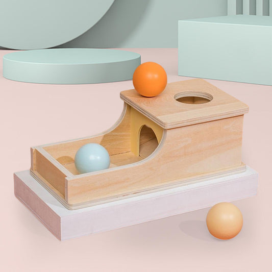 Montessori ball drop wooden toy